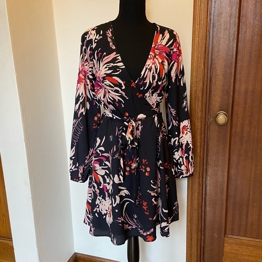Yumi Kim Long Sleeve Mini Wrap Dress